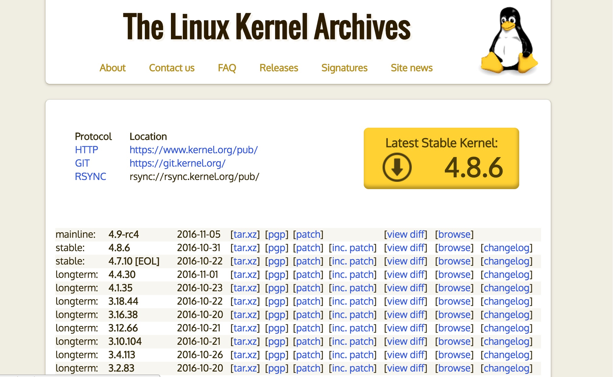 kernel homepage