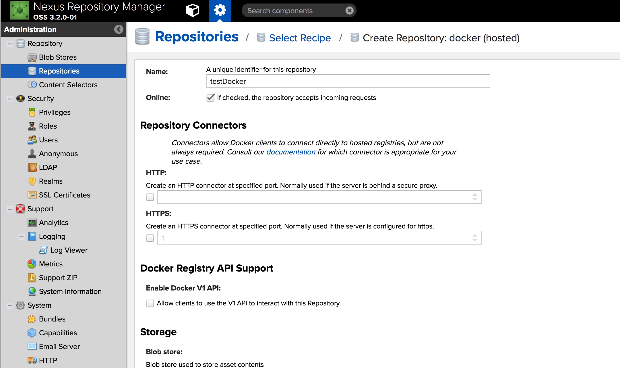 create hosted repository